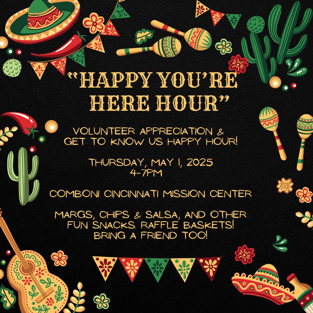 Happy You're Here Hour. Volunteer appreciation happy hour at the Cincinnati Mission Center